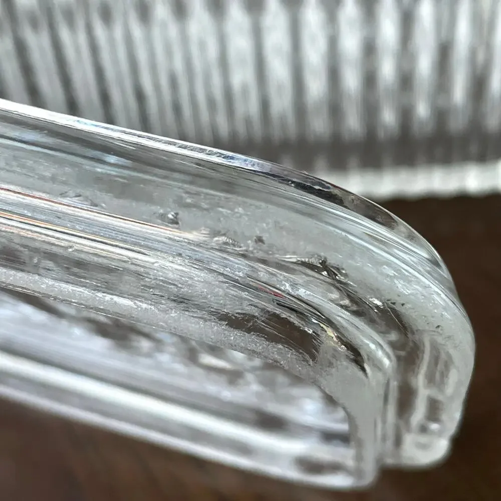 Vintage Federal Glass Refrigerator Dish Ribbed Clear Glass Fruit Lid READ Dscpt
